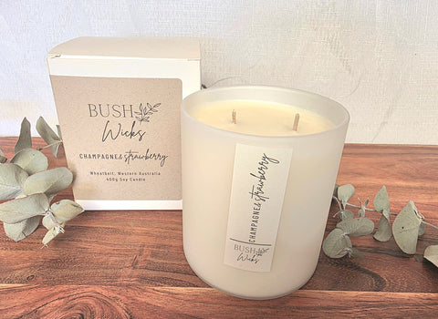 Champagne & Strawberry Large Candle NEW